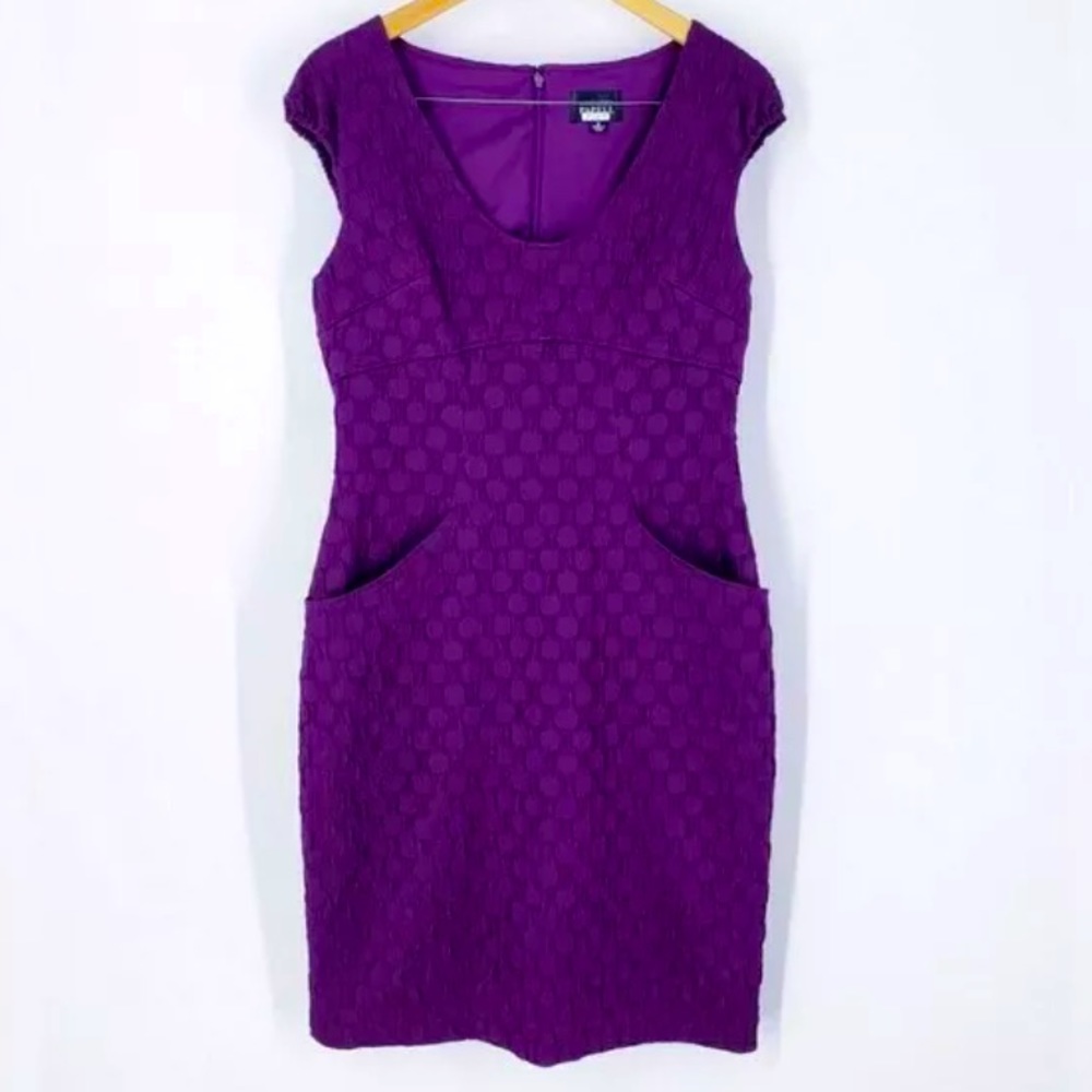 Adrianna Papell Textured Purple Sheath Dress